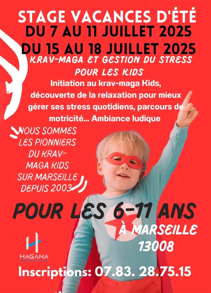 Stage de krav maga pour enfants durant les vacances d'été